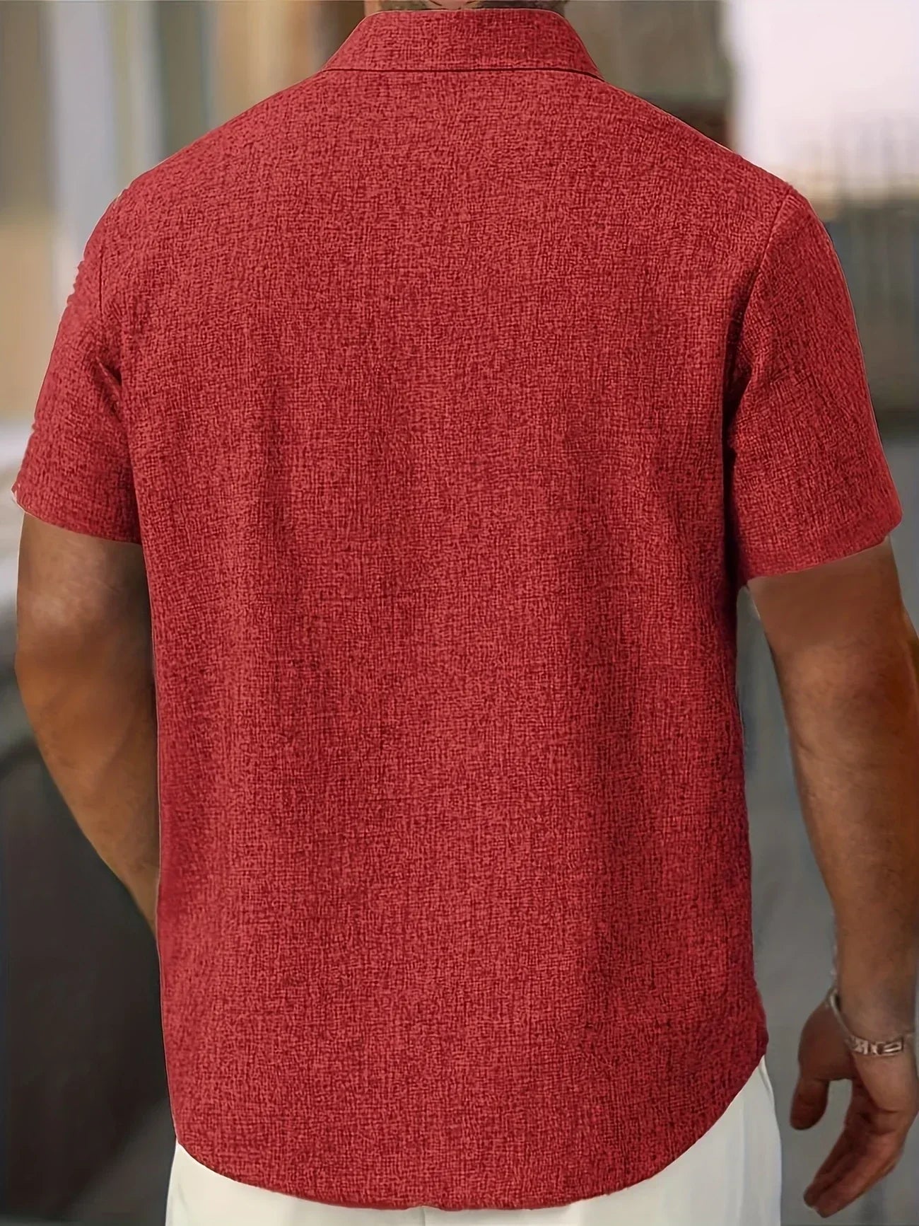 Lorel | Camisa ligera de mezcla de lino de manga corta