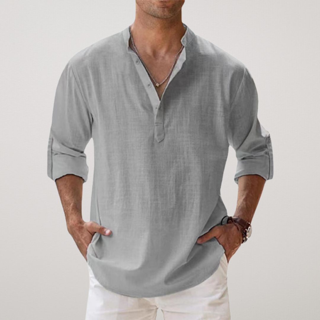 Lorel | Camisa henley con efecto de lino y algodón