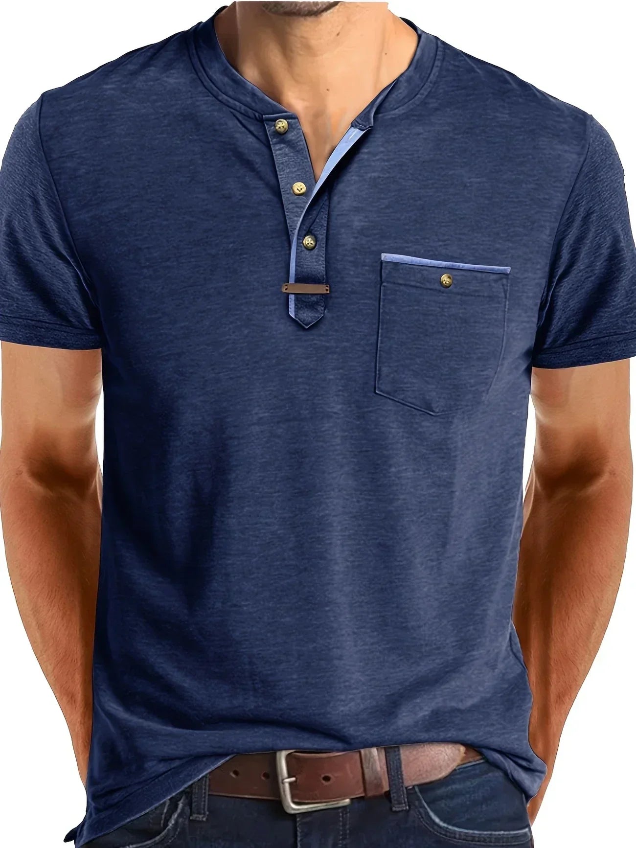 Lorel | Camiseta elegante con cuello redondo y bolsillo