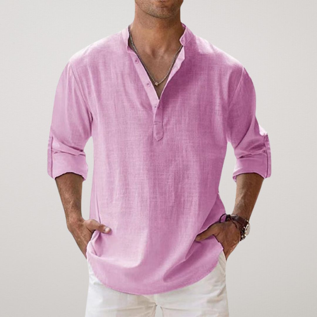 Lorel | Camisa henley con efecto de lino y algodón