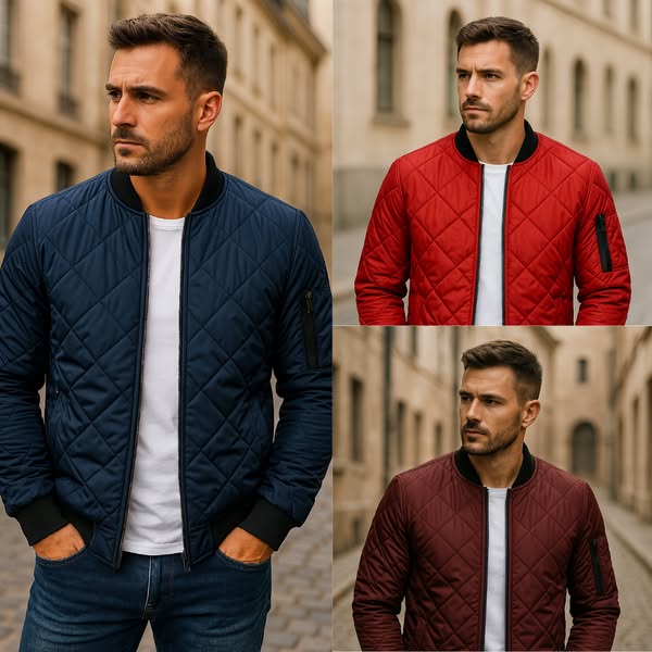 Lorel | Chaqueta de algodón con estampado de rombos