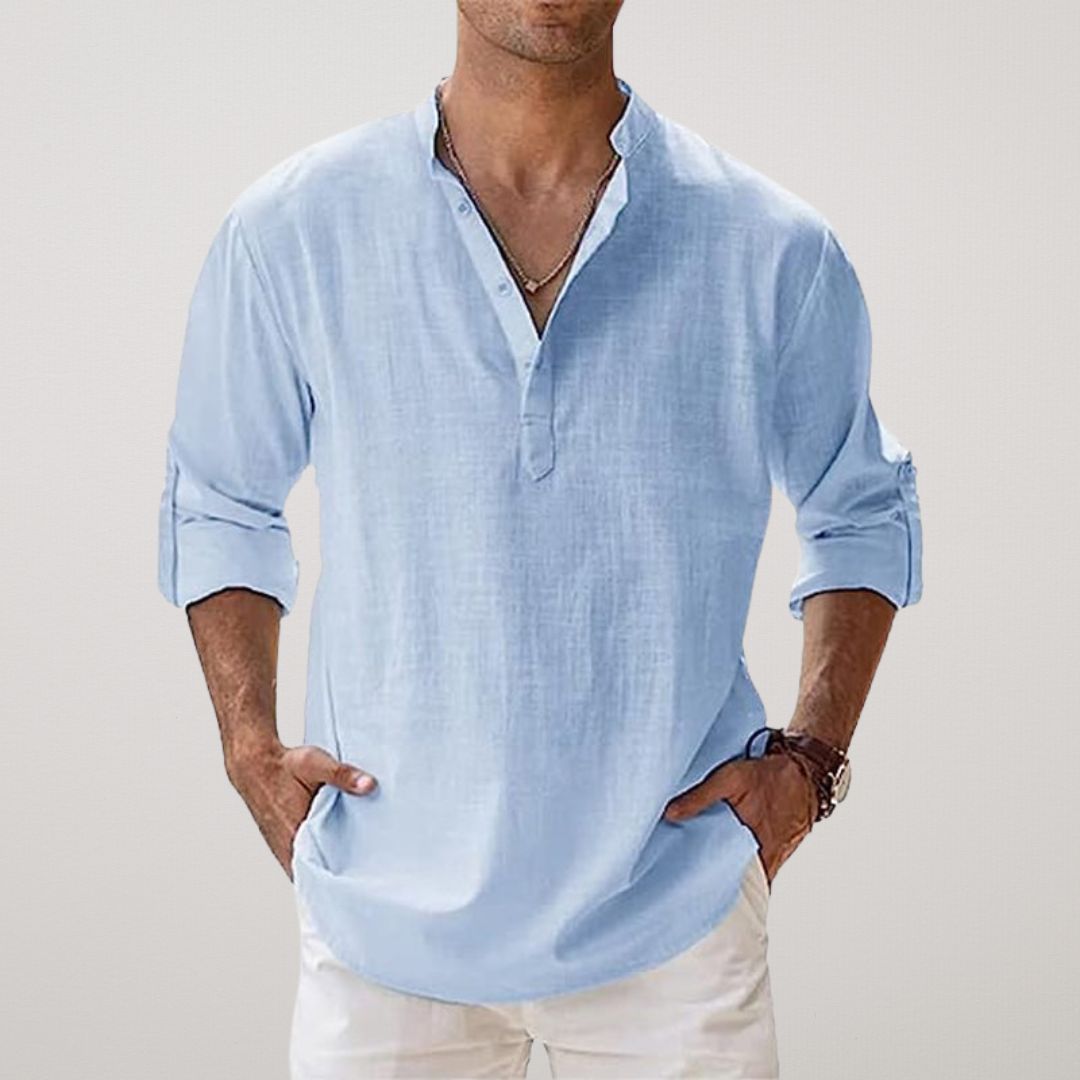 Lorel | Camisa henley con efecto de lino y algodón
