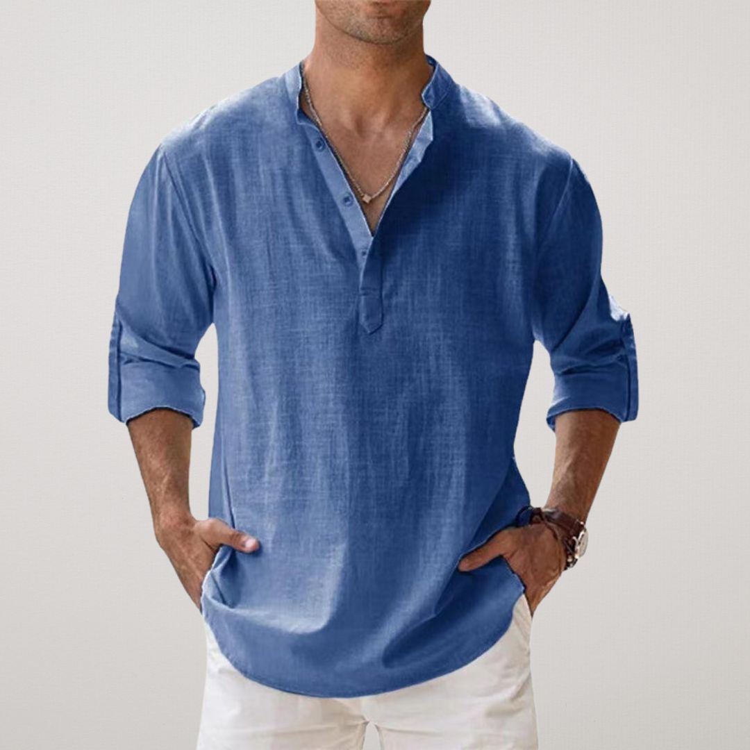 Lorel | Camisa henley con efecto de lino y algodón