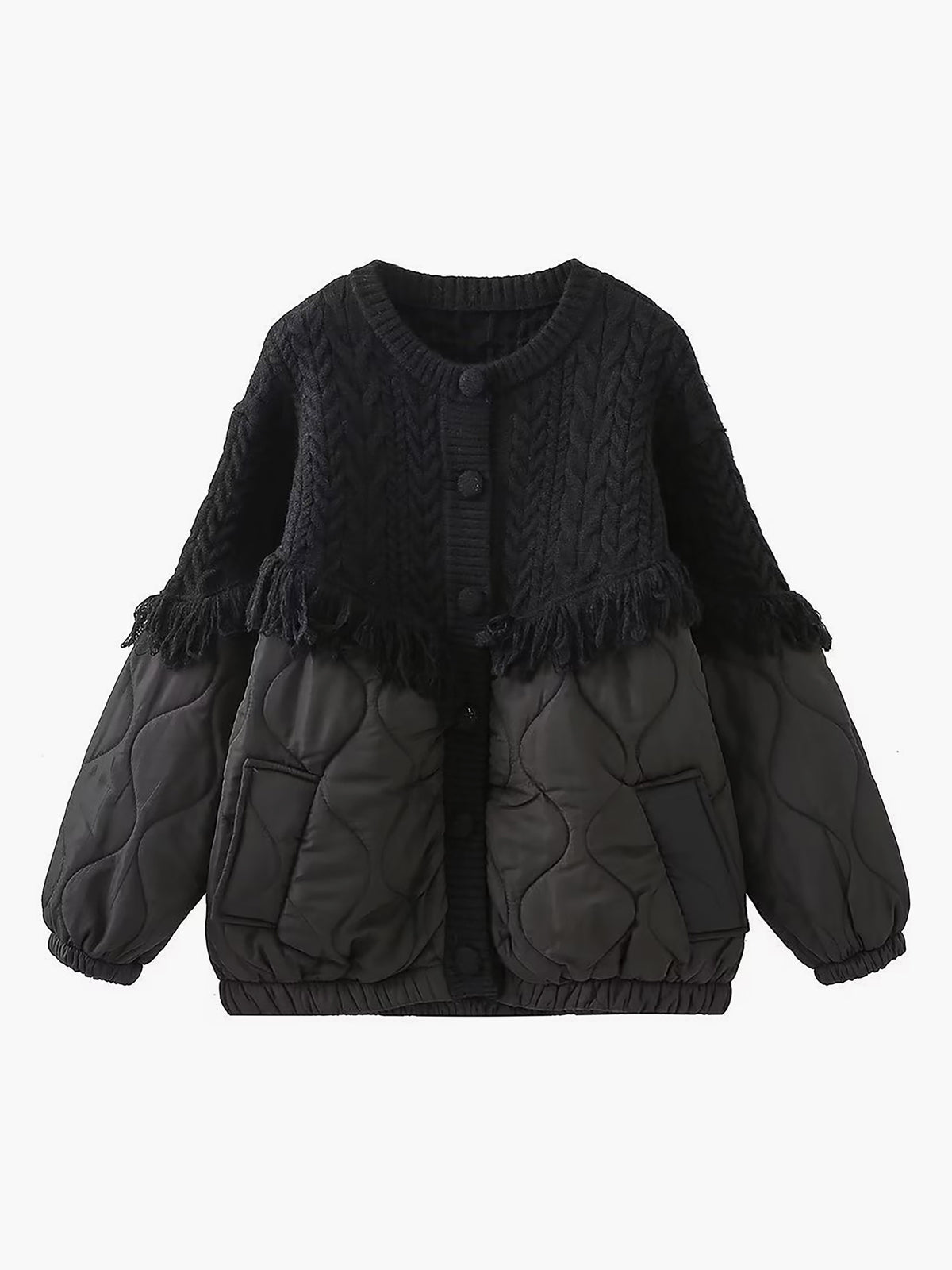 Lorel | Chaqueta tipo suéter acolchada en patchwork