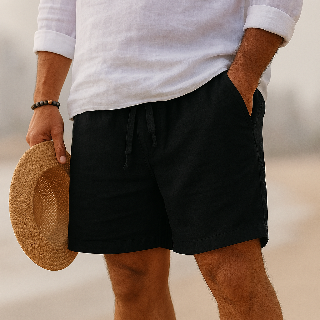 Lorel | Elegantes pantalones cortos de lino con cintura elástica