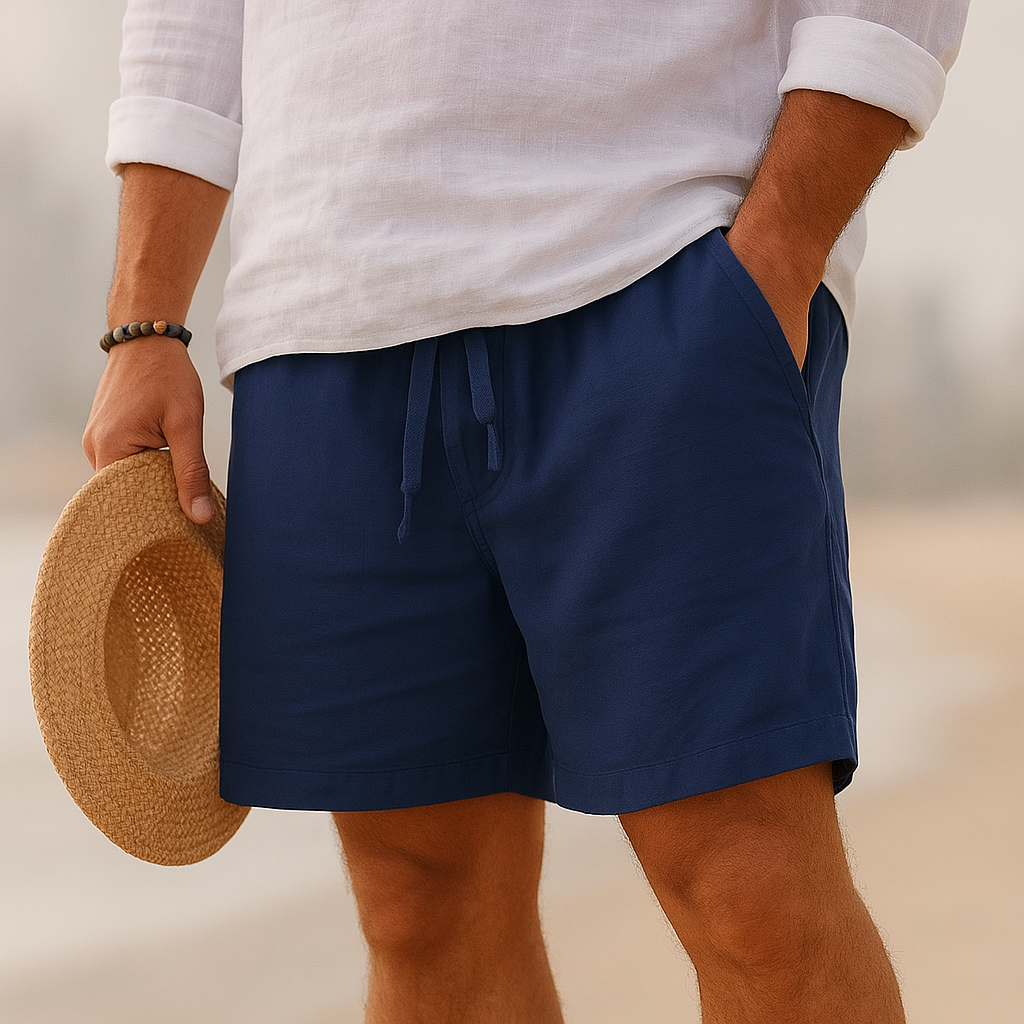 Lorel | Elegantes pantalones cortos de lino con cintura elástica