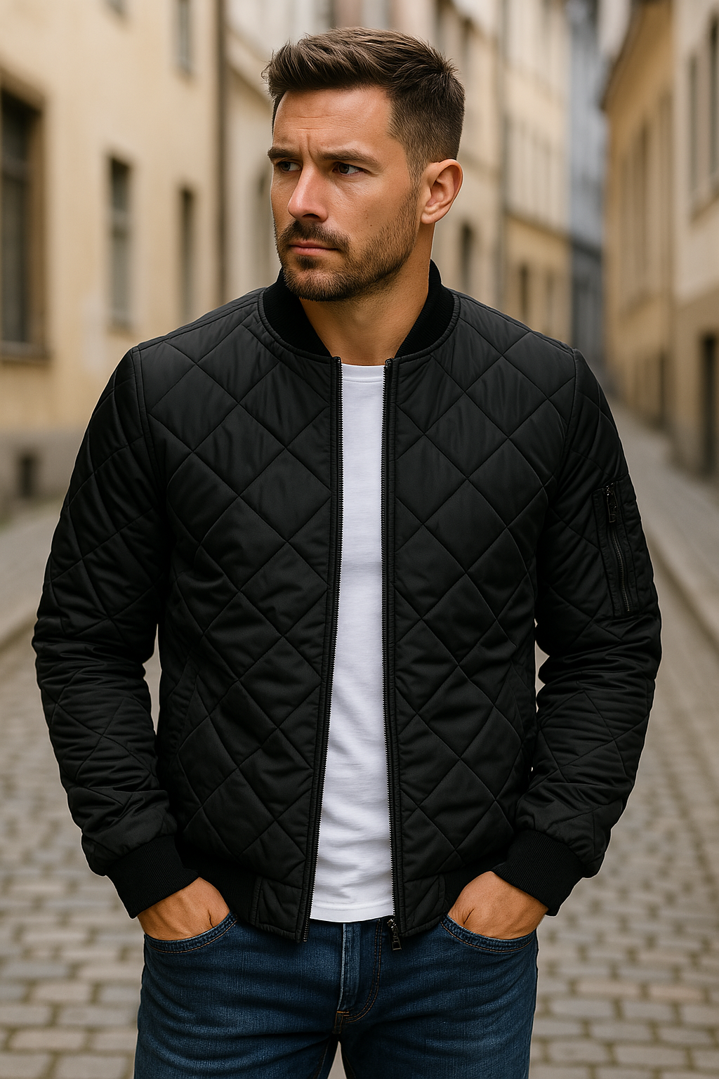 Lorel | Chaqueta de algodón con estampado de rombos