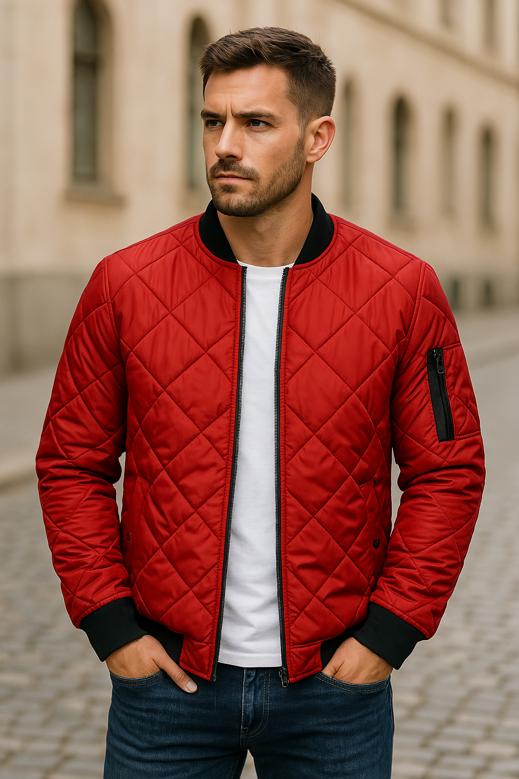 Lorel | Chaqueta de algodón con estampado de rombos
