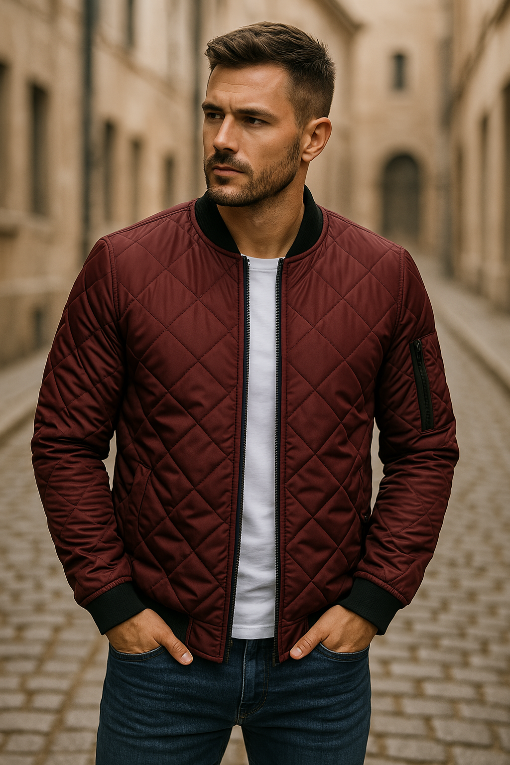 Lorel | Chaqueta de algodón con estampado de rombos