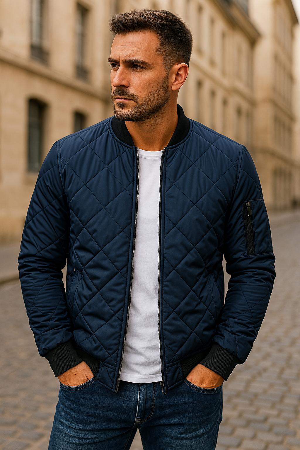 Lorel | Chaqueta de algodón con estampado de rombos
