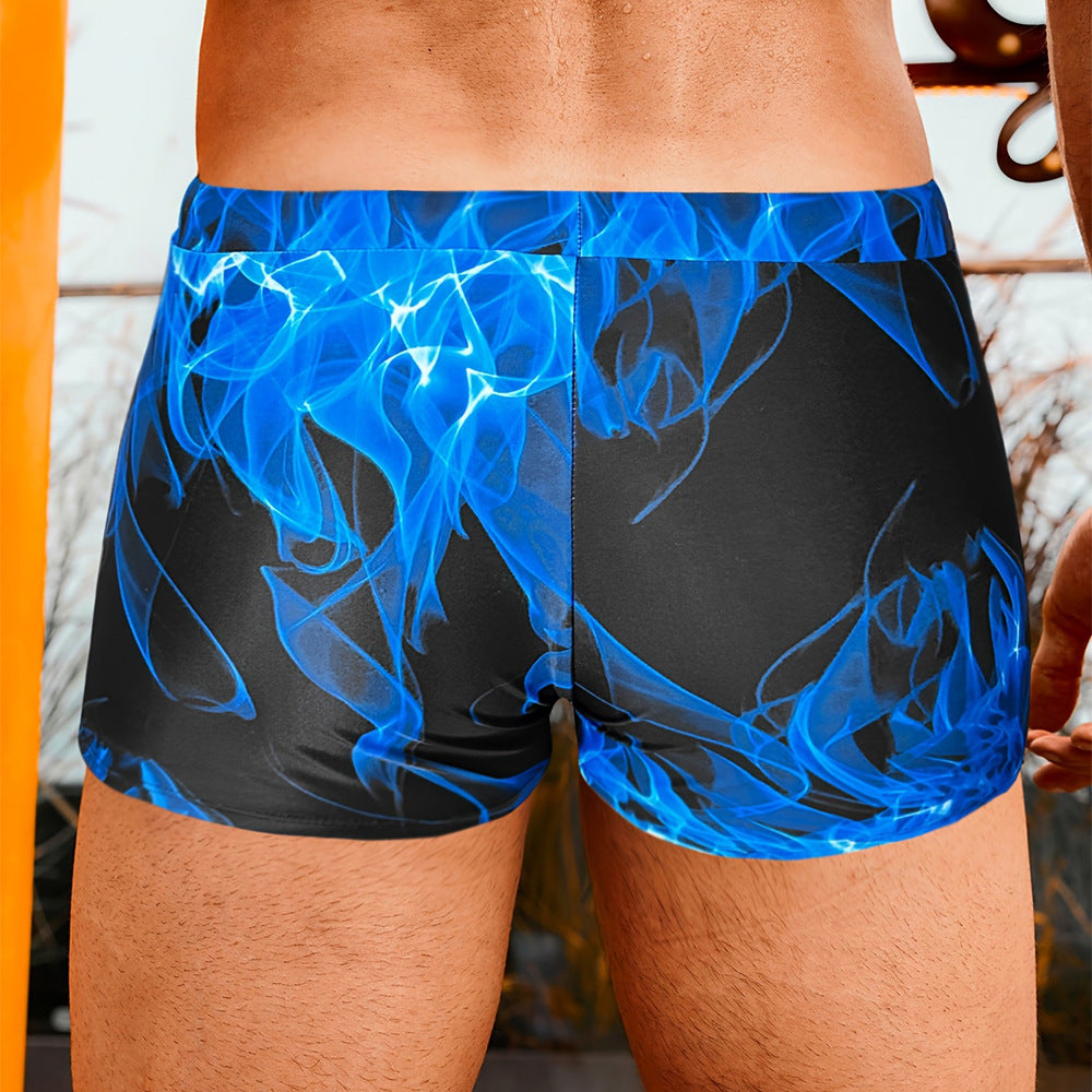 Lorel | Shorts de baño con llamas azules