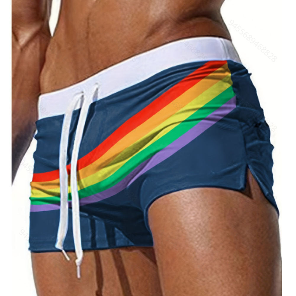 Lorel | Shorts de baño deportivos arcoíris