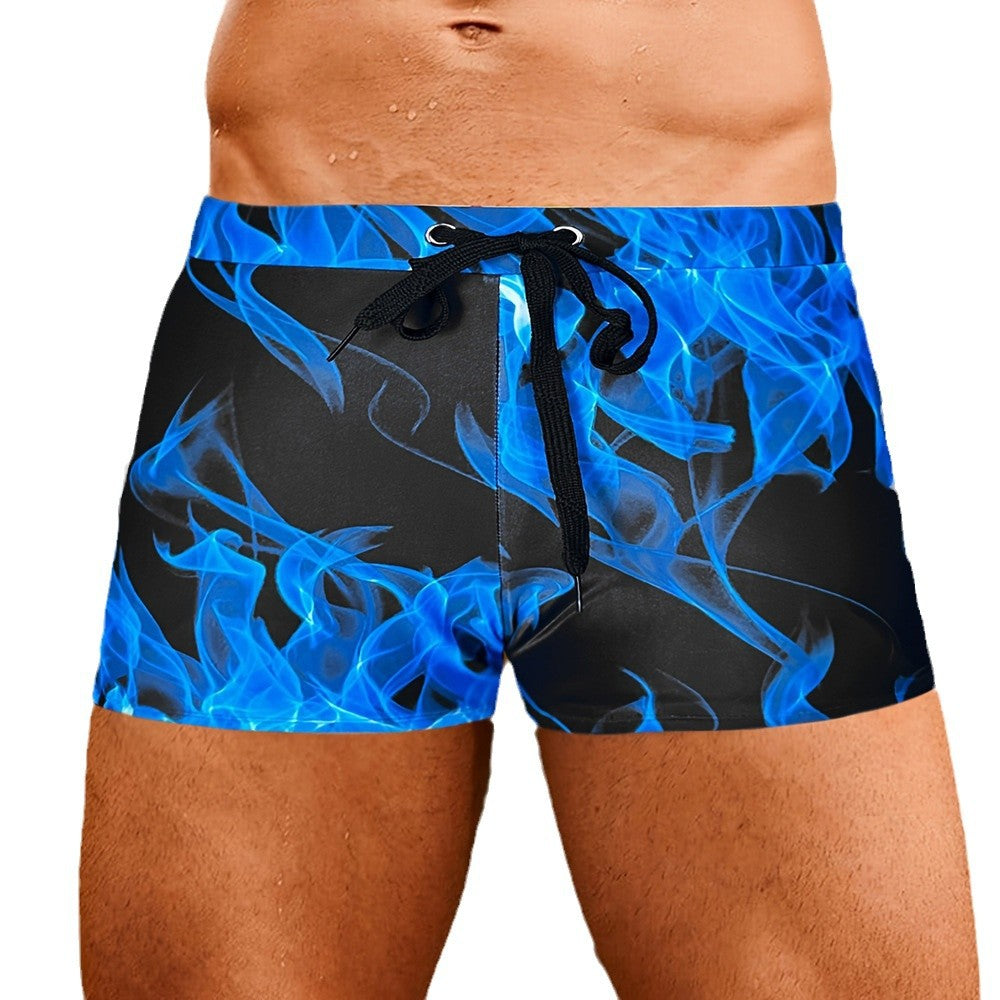 Lorel | Shorts de baño con llamas azules