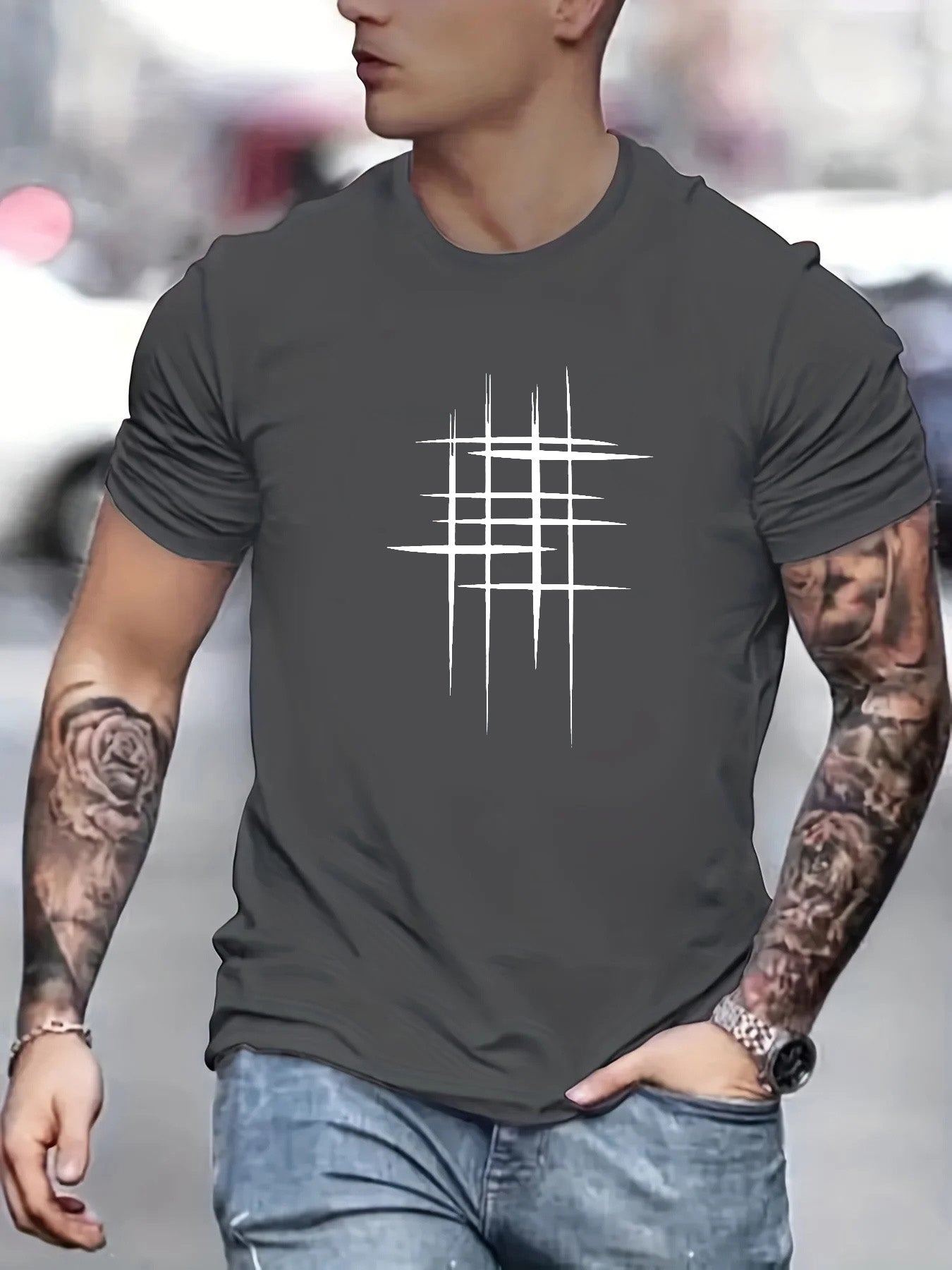 Lorel | Camiseta elegante con cuello redondo y estampado gráfico