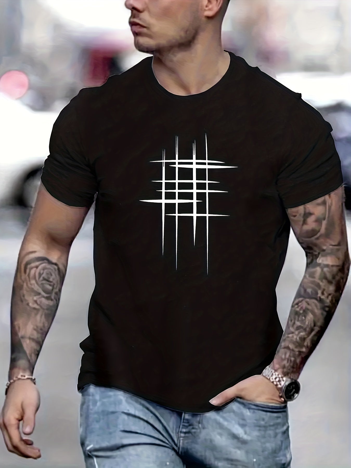 Lorel | Camiseta elegante con cuello redondo y estampado gráfico