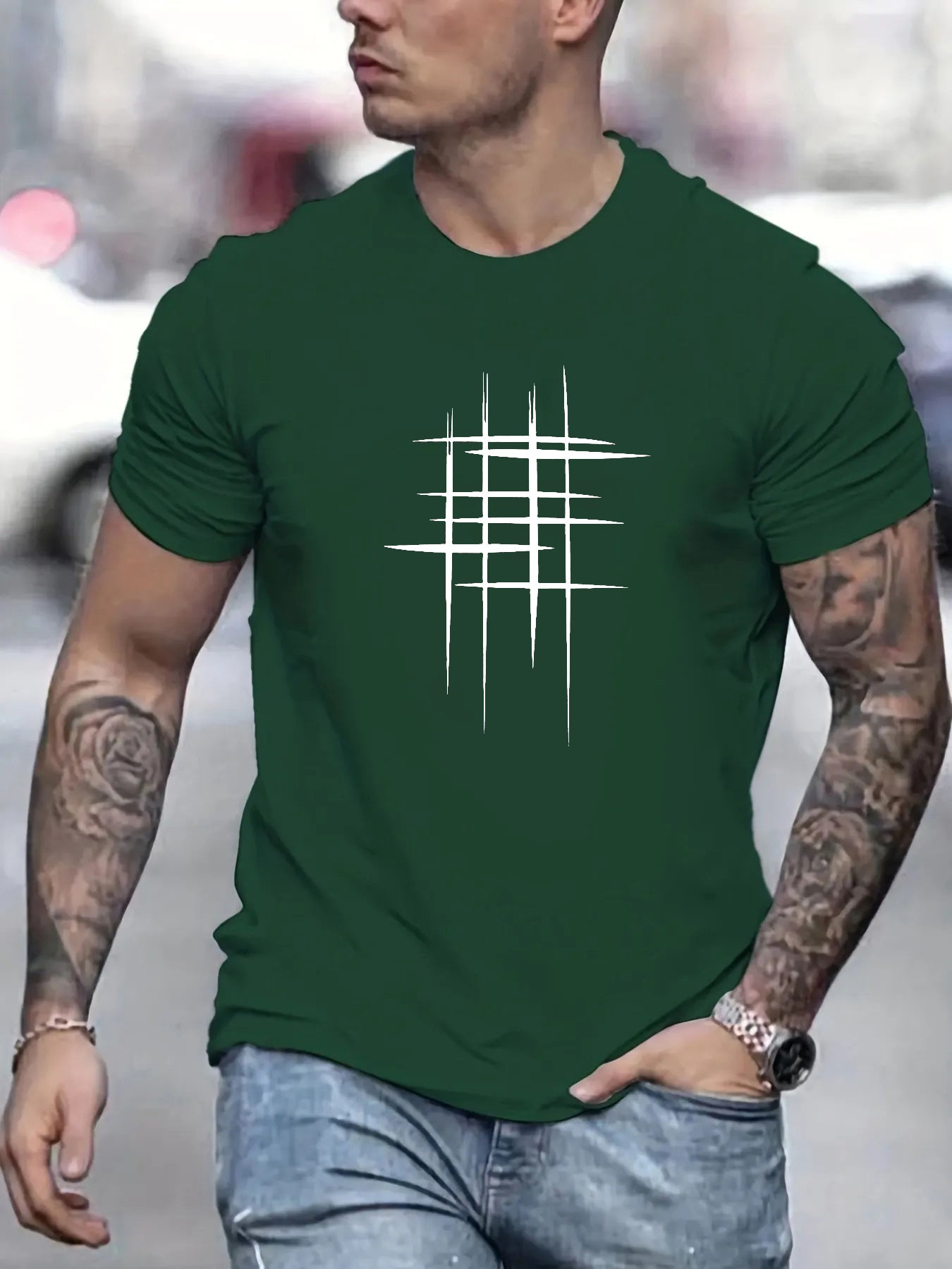 Lorel | Camiseta elegante con cuello redondo y estampado gráfico