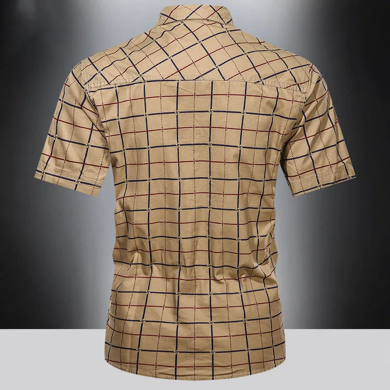 Lorel | Camisa Elegante De Cuadros De Manga Corta