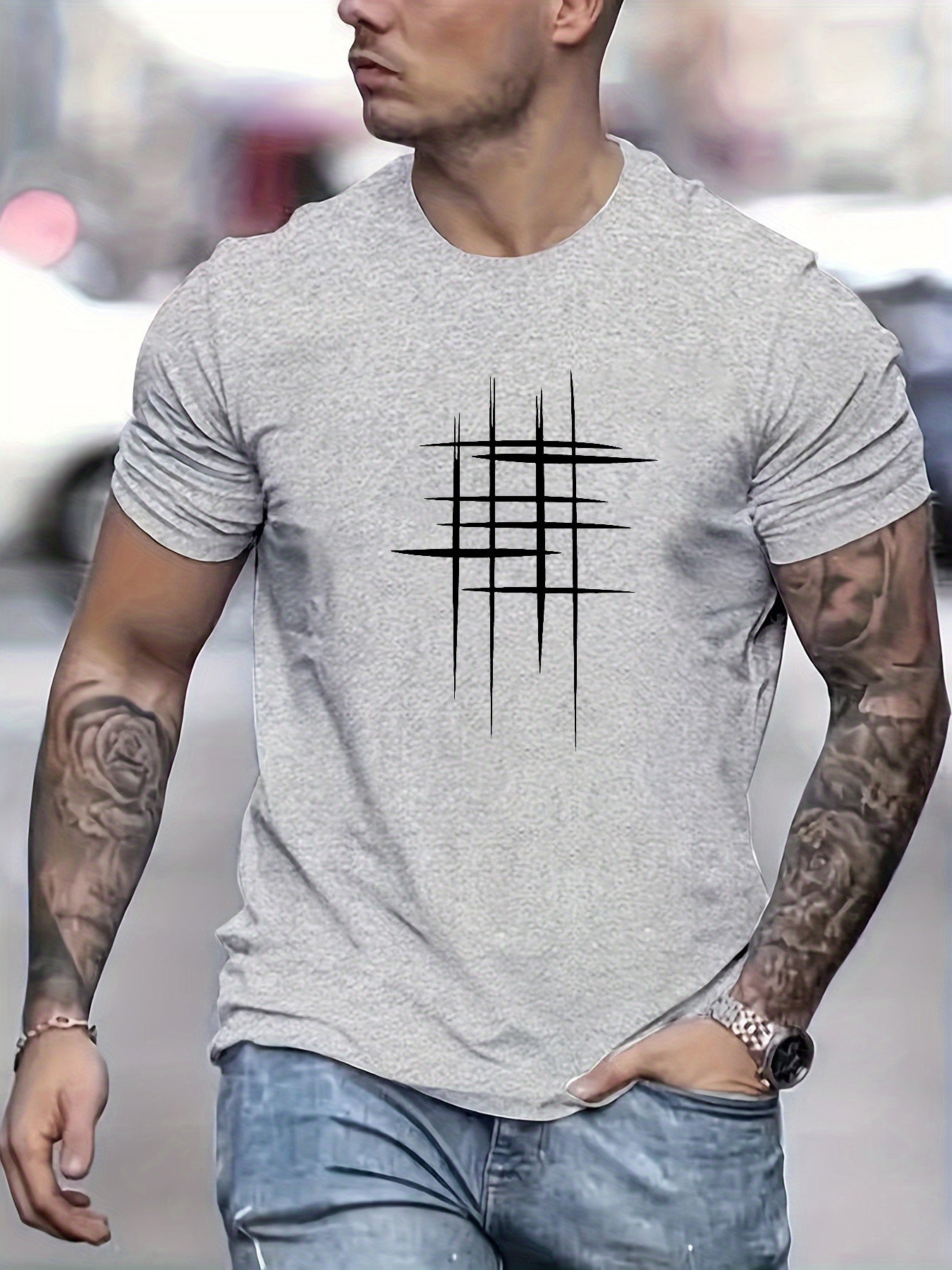 Lorel | Camiseta elegante con cuello redondo y estampado gráfico