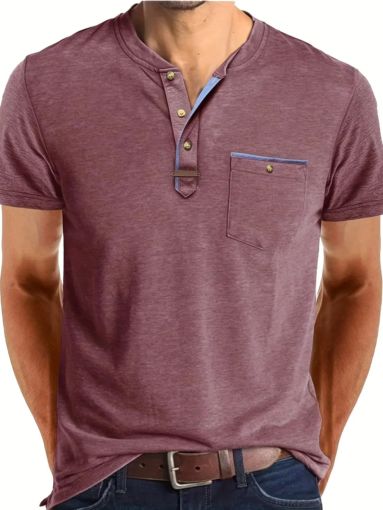 Lorel | Camiseta elegante con cuello redondo y bolsillo