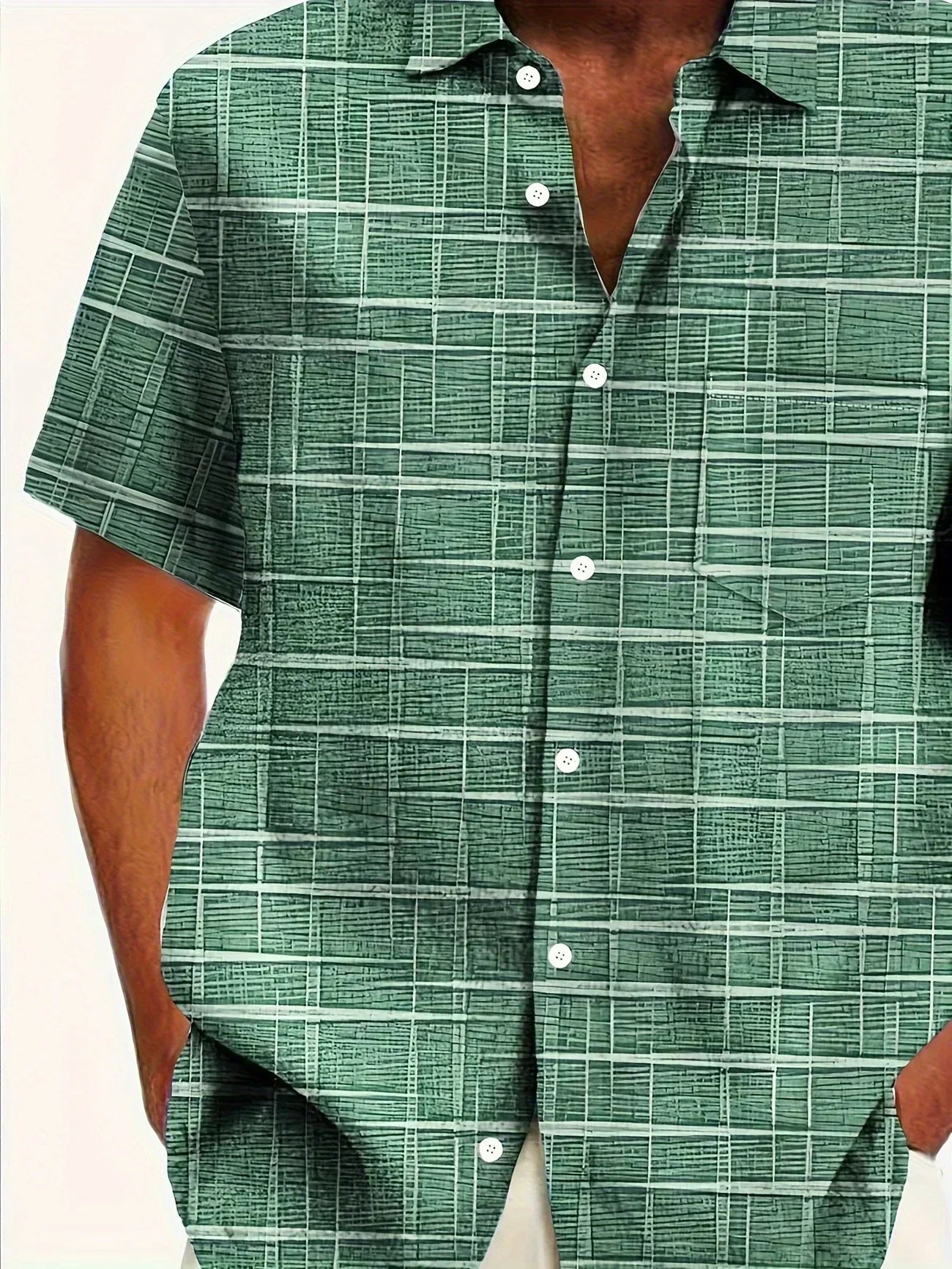 Lorel | Camisa elegante con estampado de rayas y cuadros.