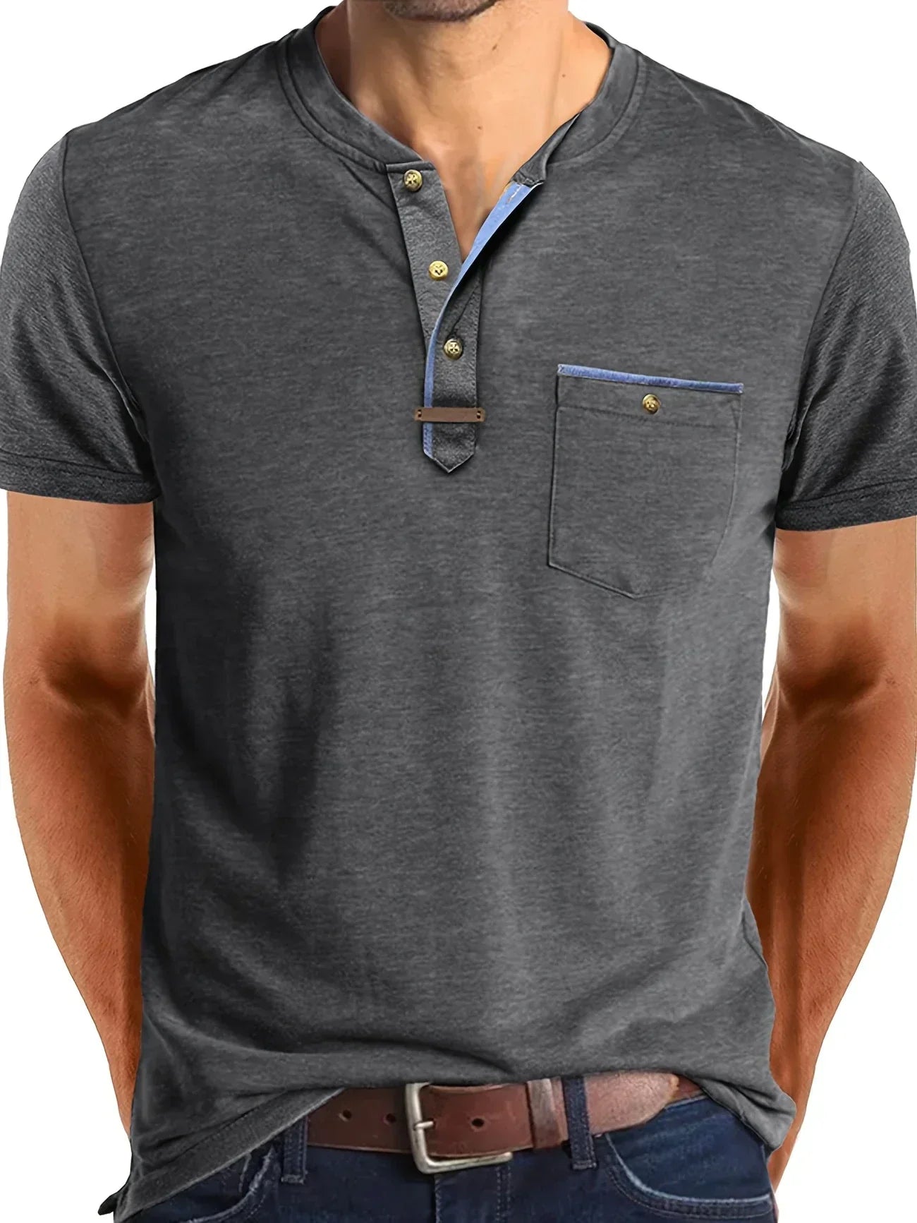 Lorel | Camiseta elegante con cuello redondo y bolsillo
