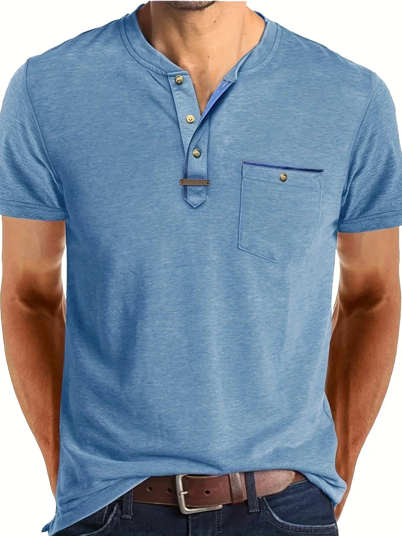 Lorel | Camiseta elegante con cuello redondo y bolsillo