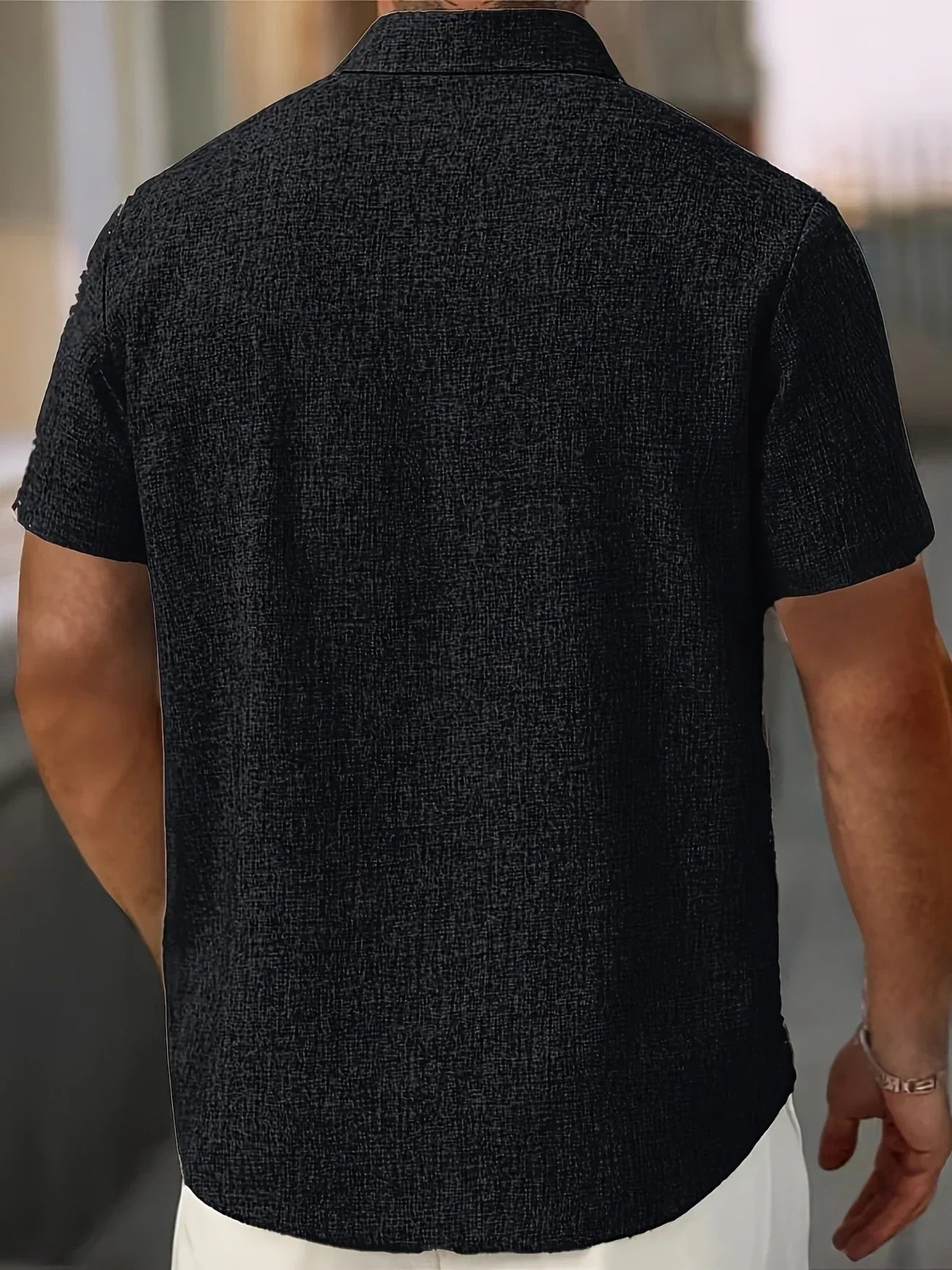 Lorel | Camisa ligera de mezcla de lino de manga corta