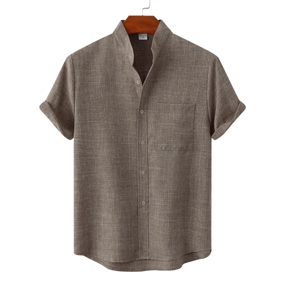 Lorel | Camisa de algodón liso con botones