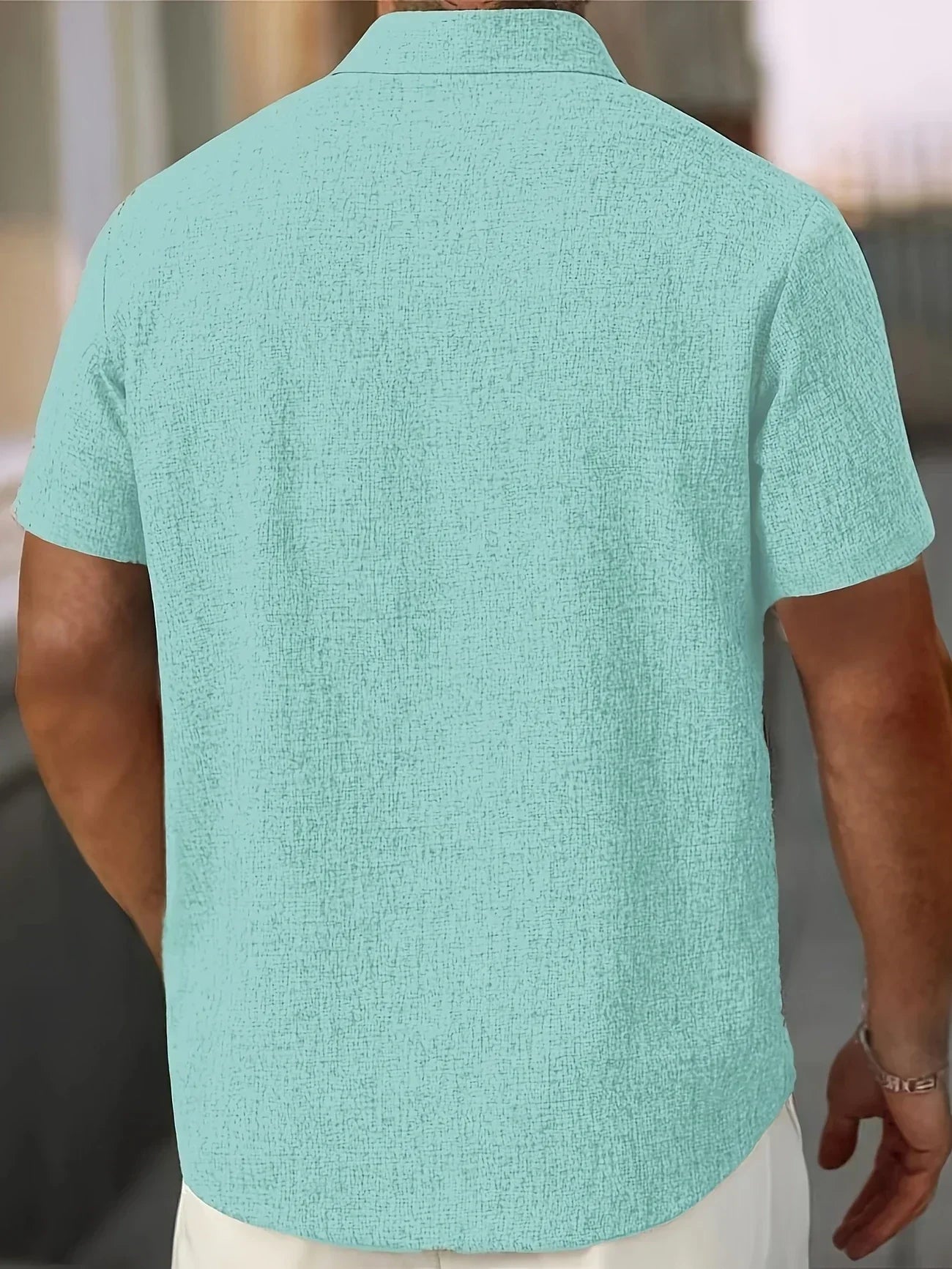 Lorel | Camisa ligera de mezcla de lino de manga corta