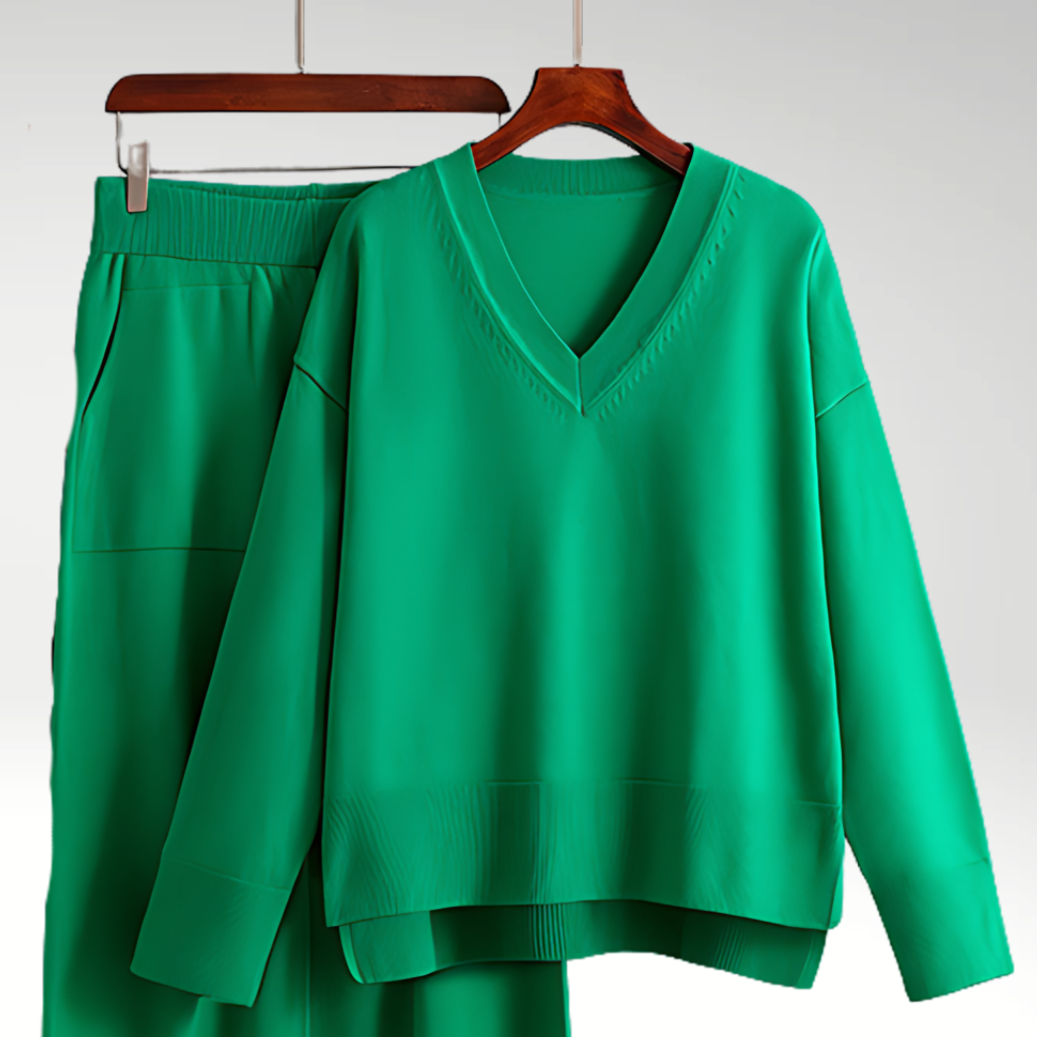 Lorel | Conjunto de lujo de dos piezas con cuello en V