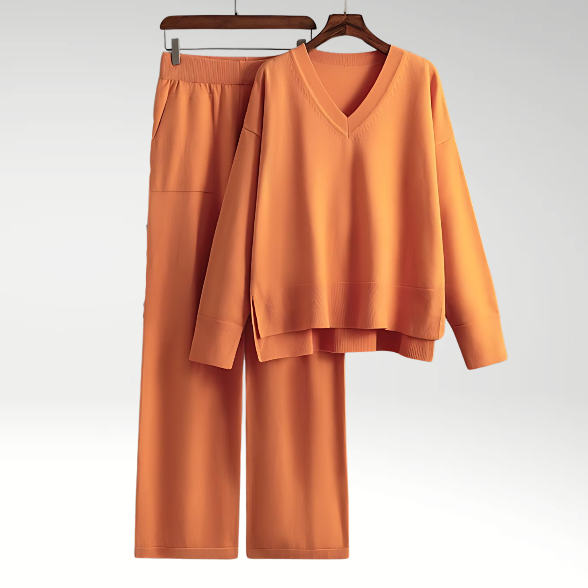 Lorel | Conjunto de lujo de dos piezas con cuello en V