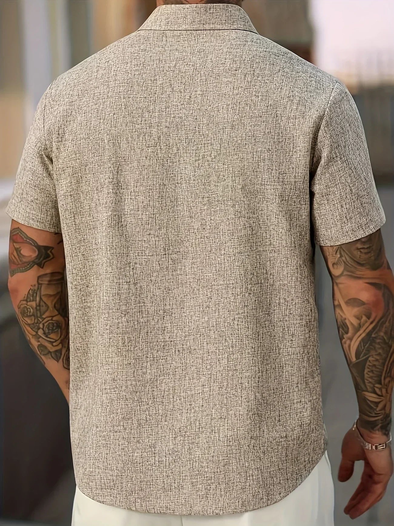 Lorel | Camisa ligera de mezcla de lino de manga corta