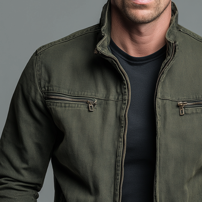Lorel | Chaqueta de algodón vintage con cierre de cremallera
