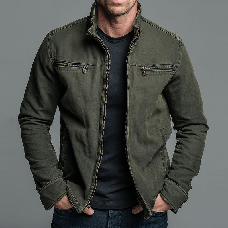 Lorel | Chaqueta de algodón vintage con cierre de cremallera