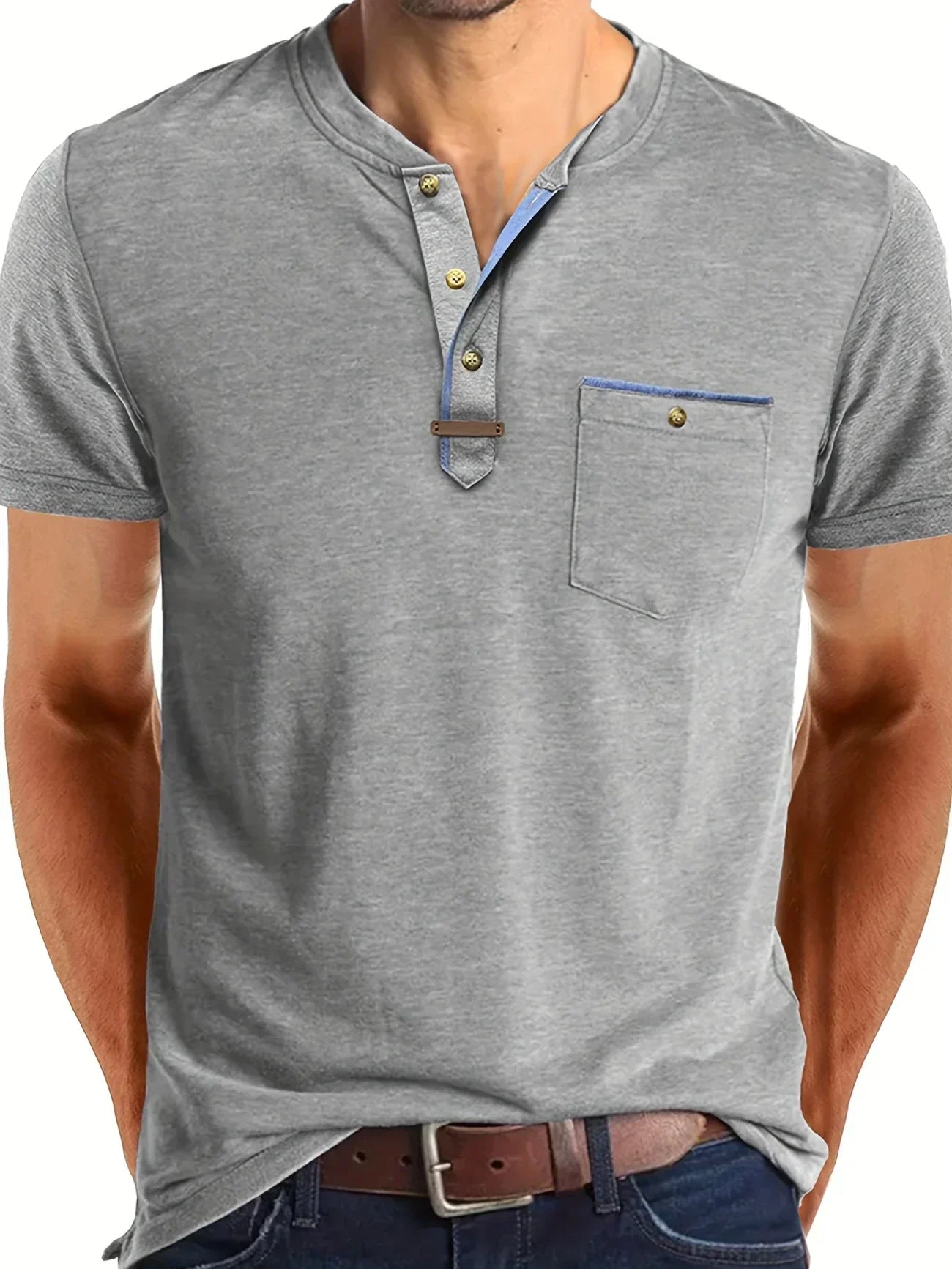Lorel | Camiseta elegante con cuello redondo y bolsillo