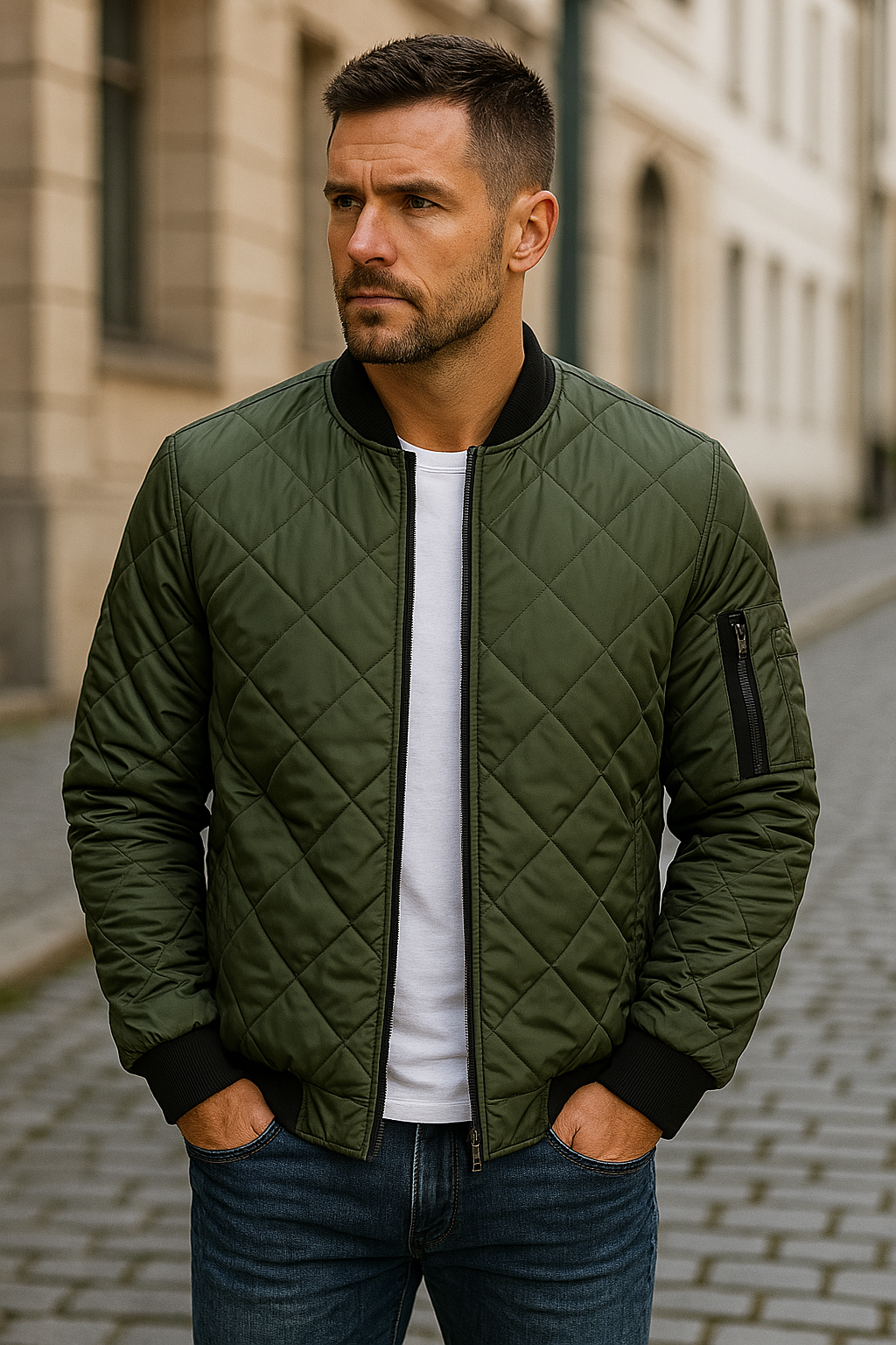 Lorel | Chaqueta de algodón con estampado de rombos