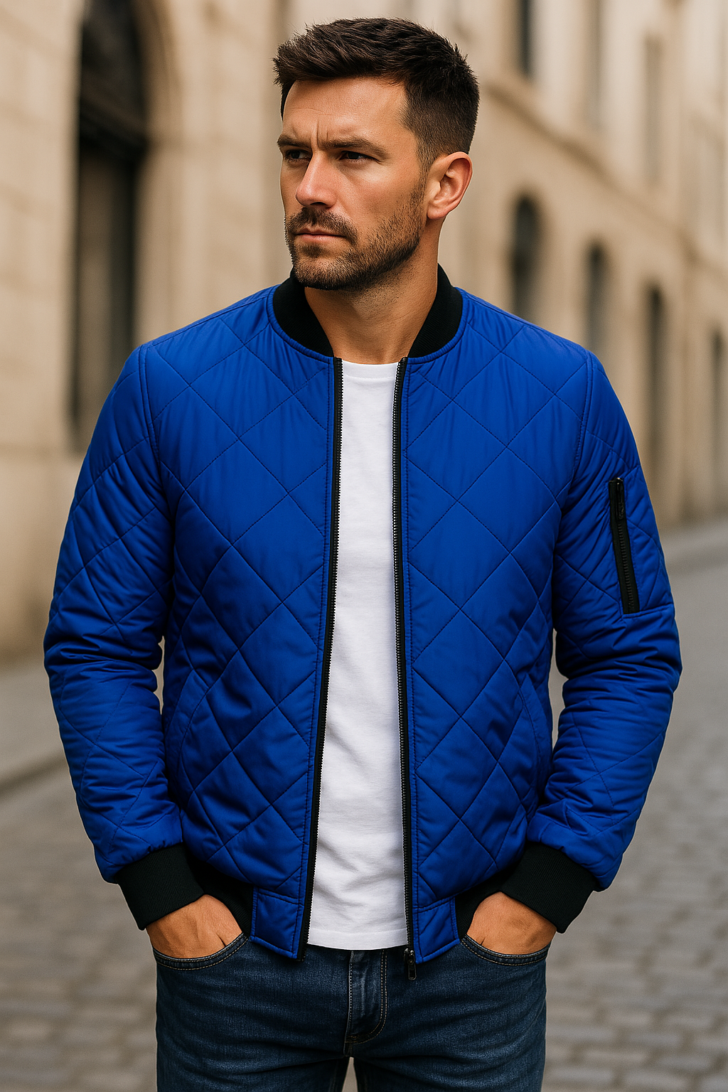 Lorel | Chaqueta de algodón con estampado de rombos