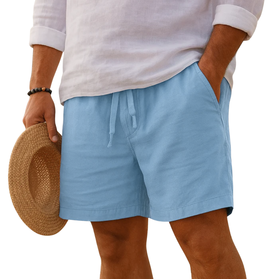 Lorel | Elegantes pantalones cortos de lino con cintura elástica