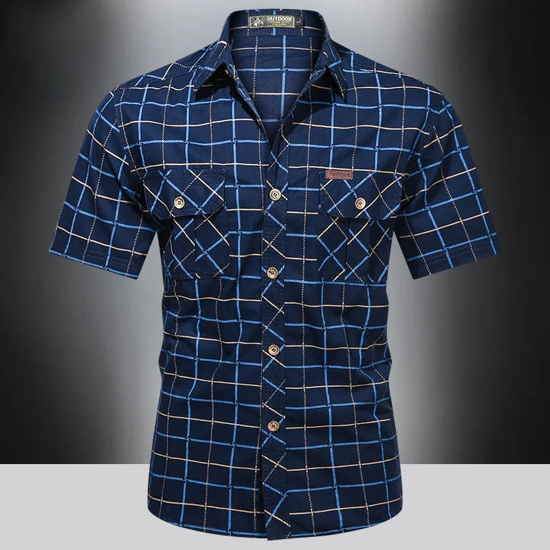 Lorel | Camisa Elegante De Cuadros De Manga Corta