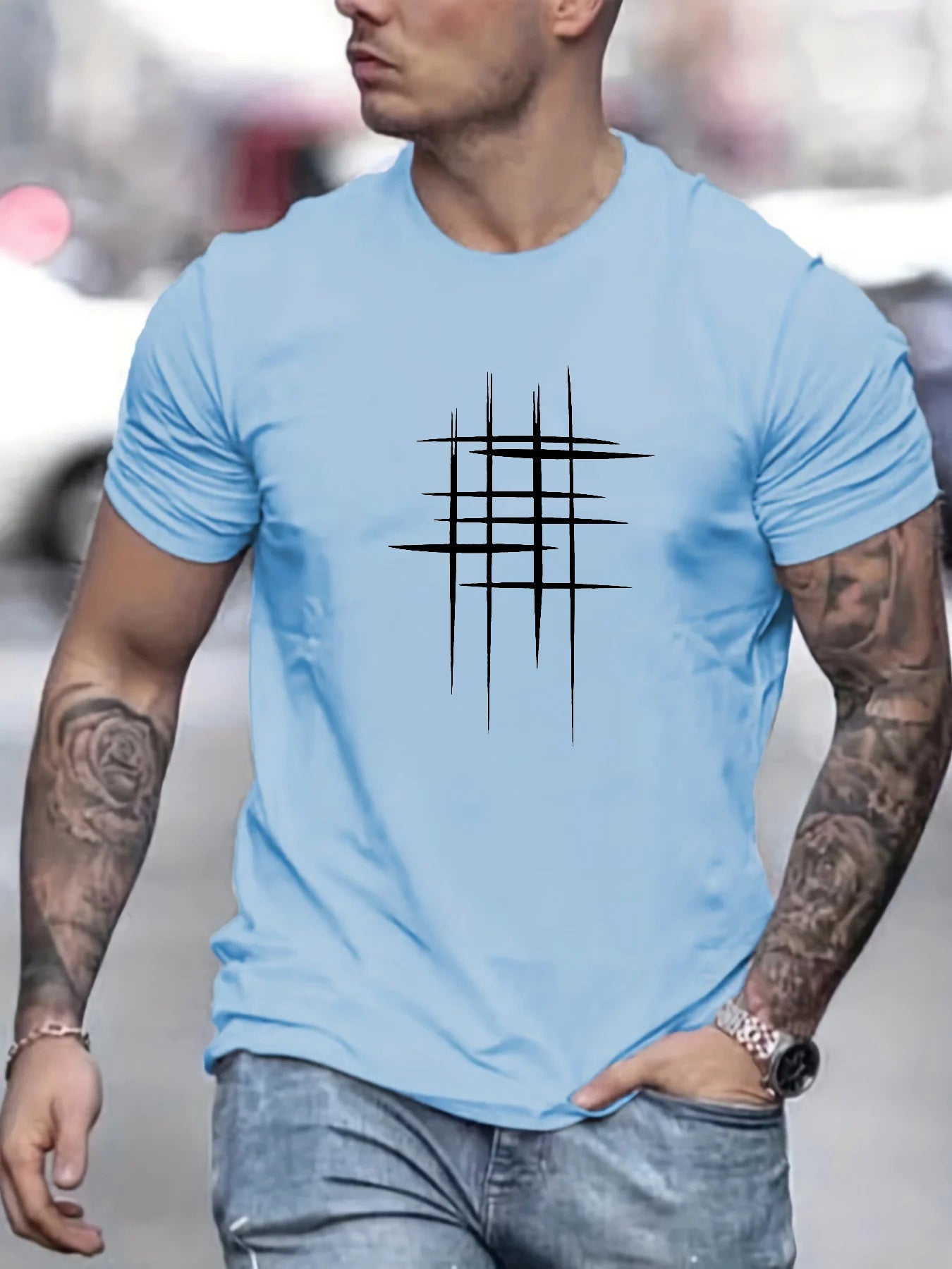 Lorel | Camiseta elegante con cuello redondo y estampado gráfico