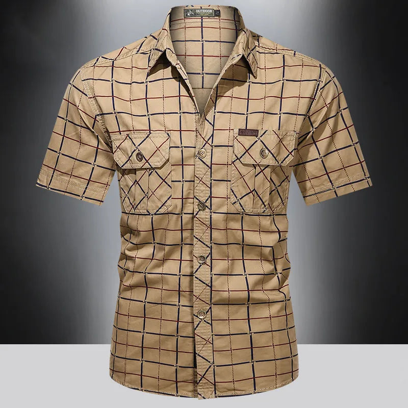 Lorel | Camisa Elegante De Cuadros De Manga Corta