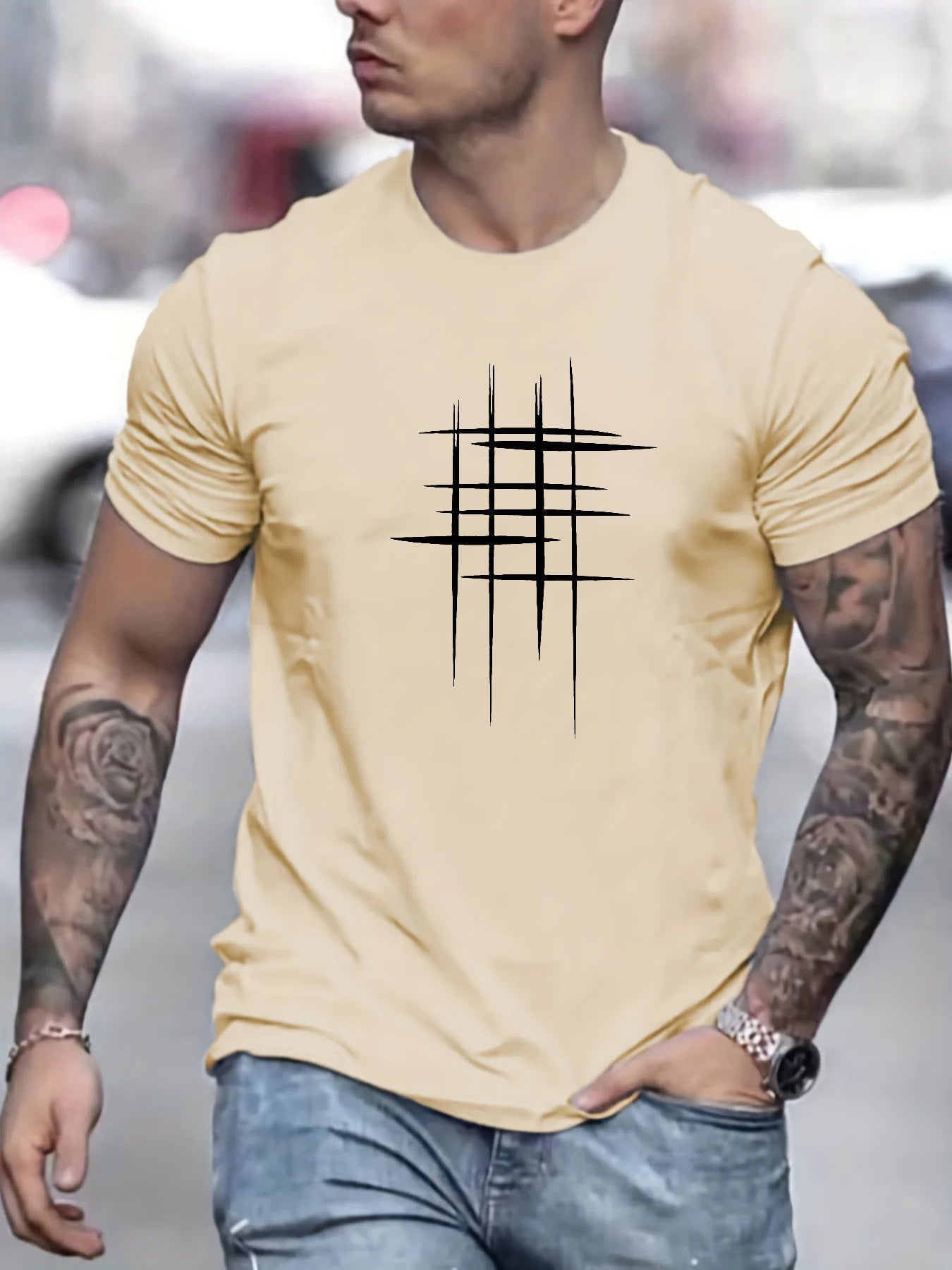 Lorel | Camiseta elegante con cuello redondo y estampado gráfico