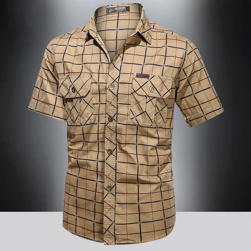 Lorel | Camisa Elegante De Cuadros De Manga Corta