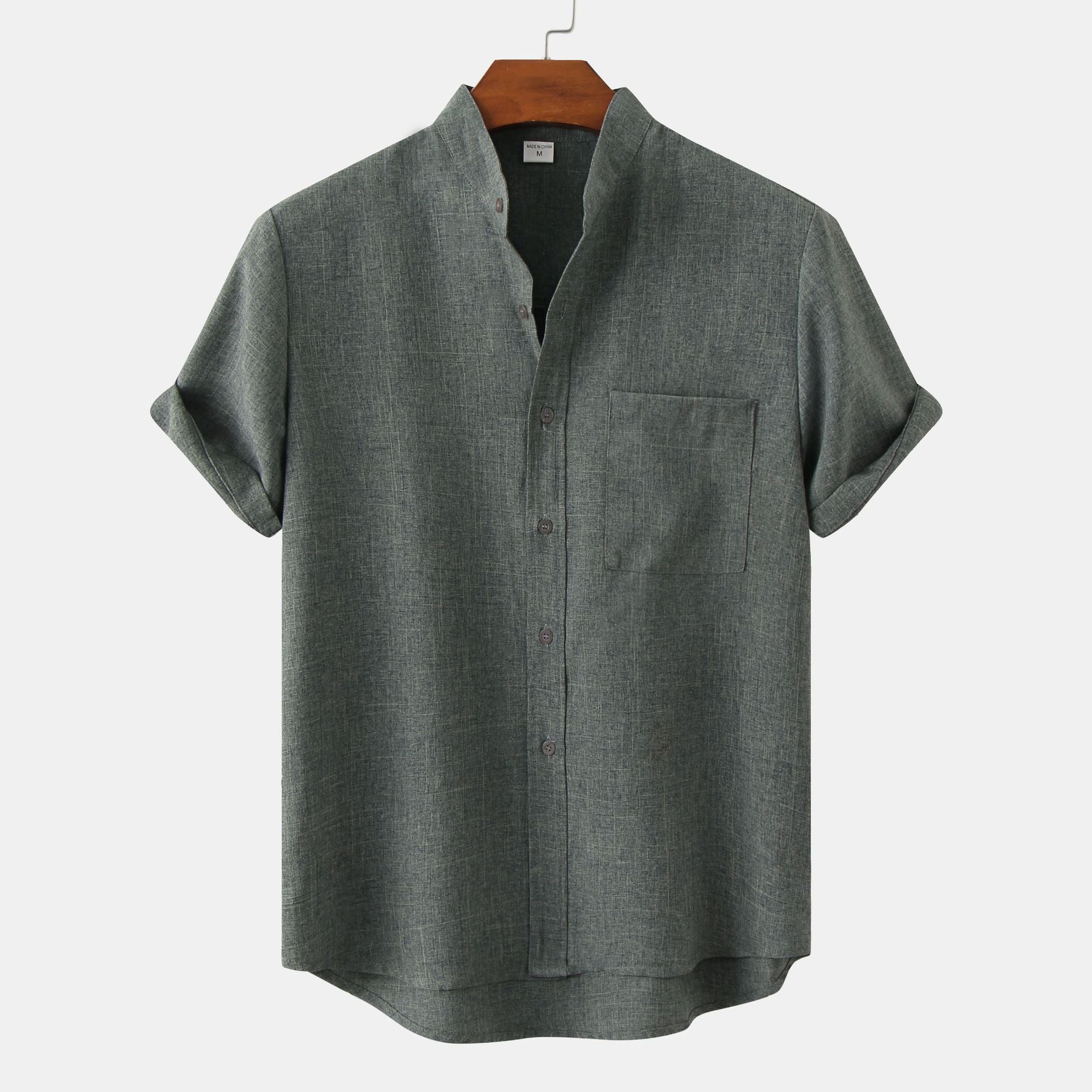 Lorel | Camisa de algodón liso con botones