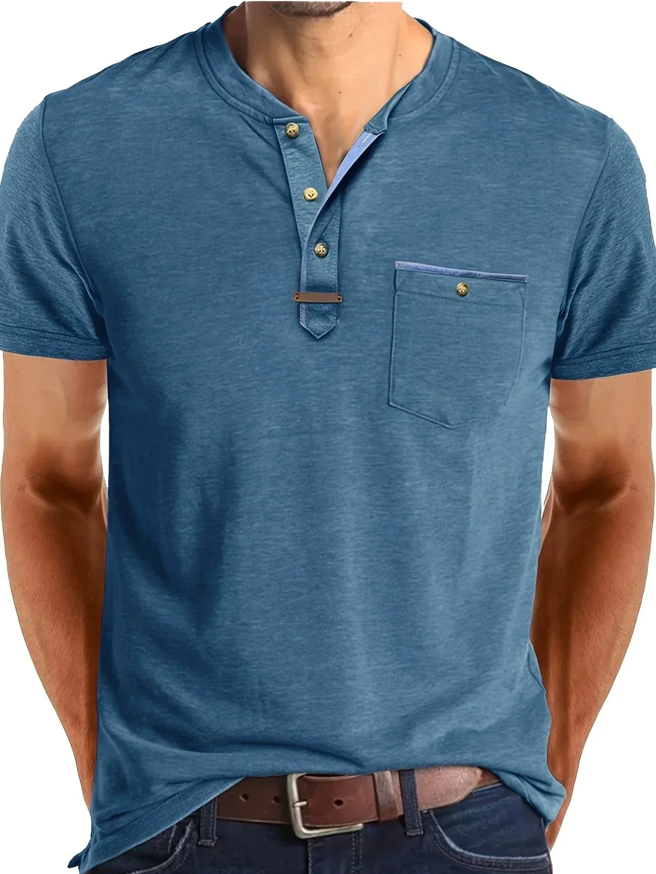 Lorel | Camiseta elegante con cuello redondo y bolsillo