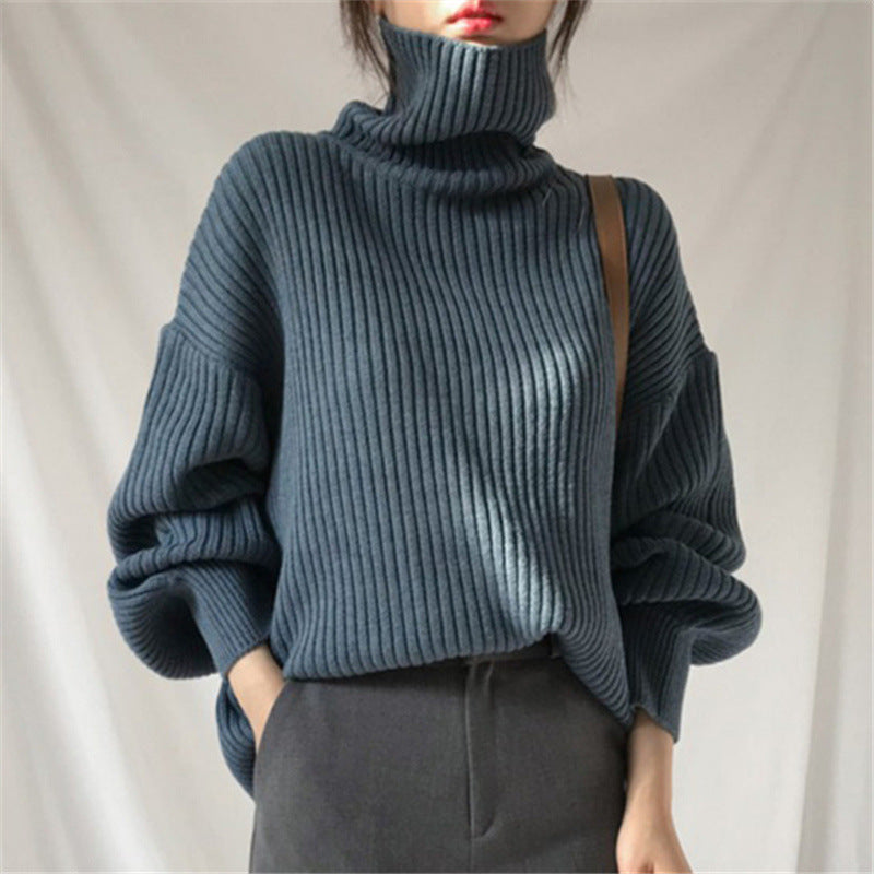 Lorel | Jersey de lujo con cuello alto y mangas abullonadas