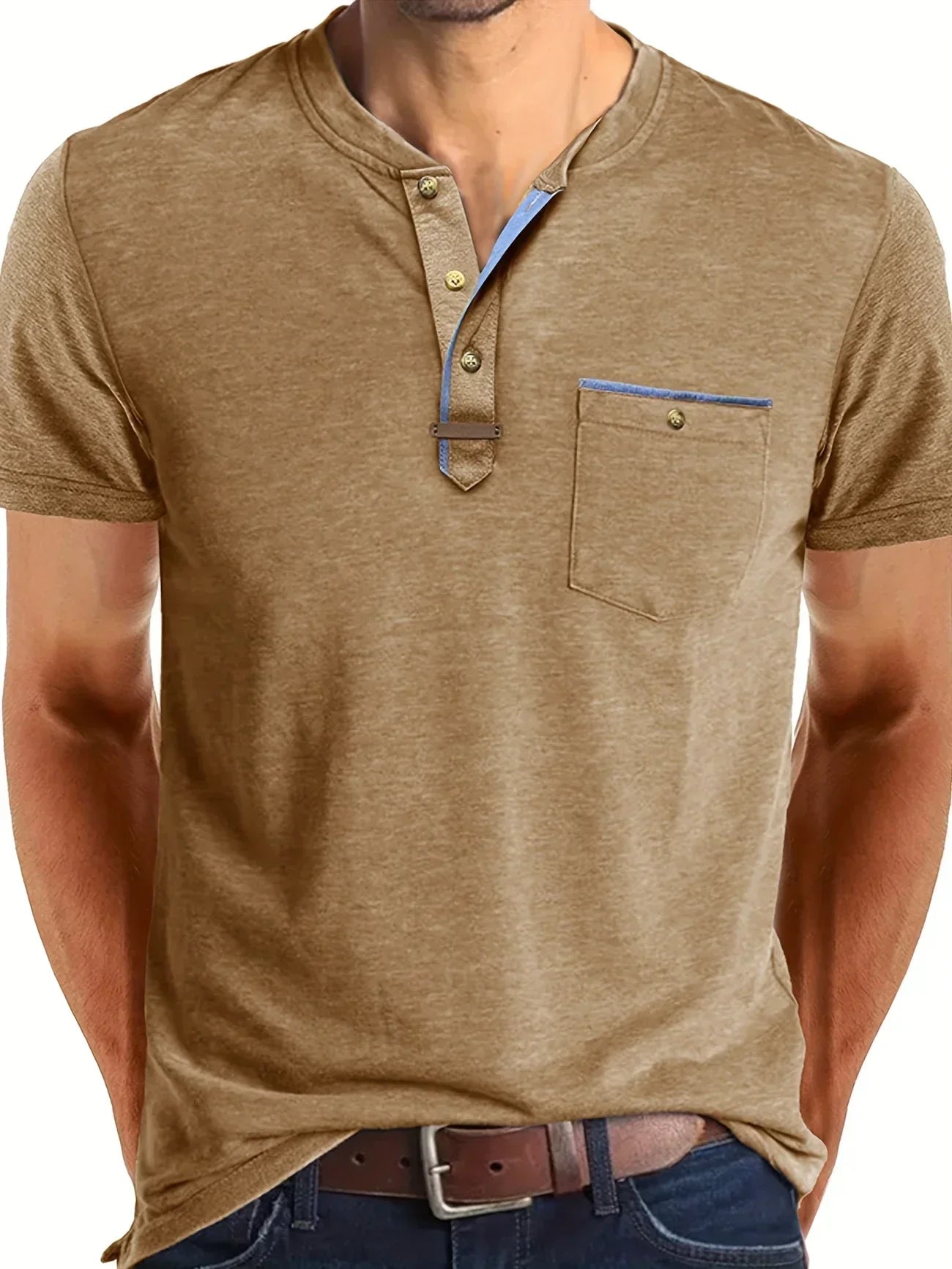 Lorel | Camiseta elegante con cuello redondo y bolsillo