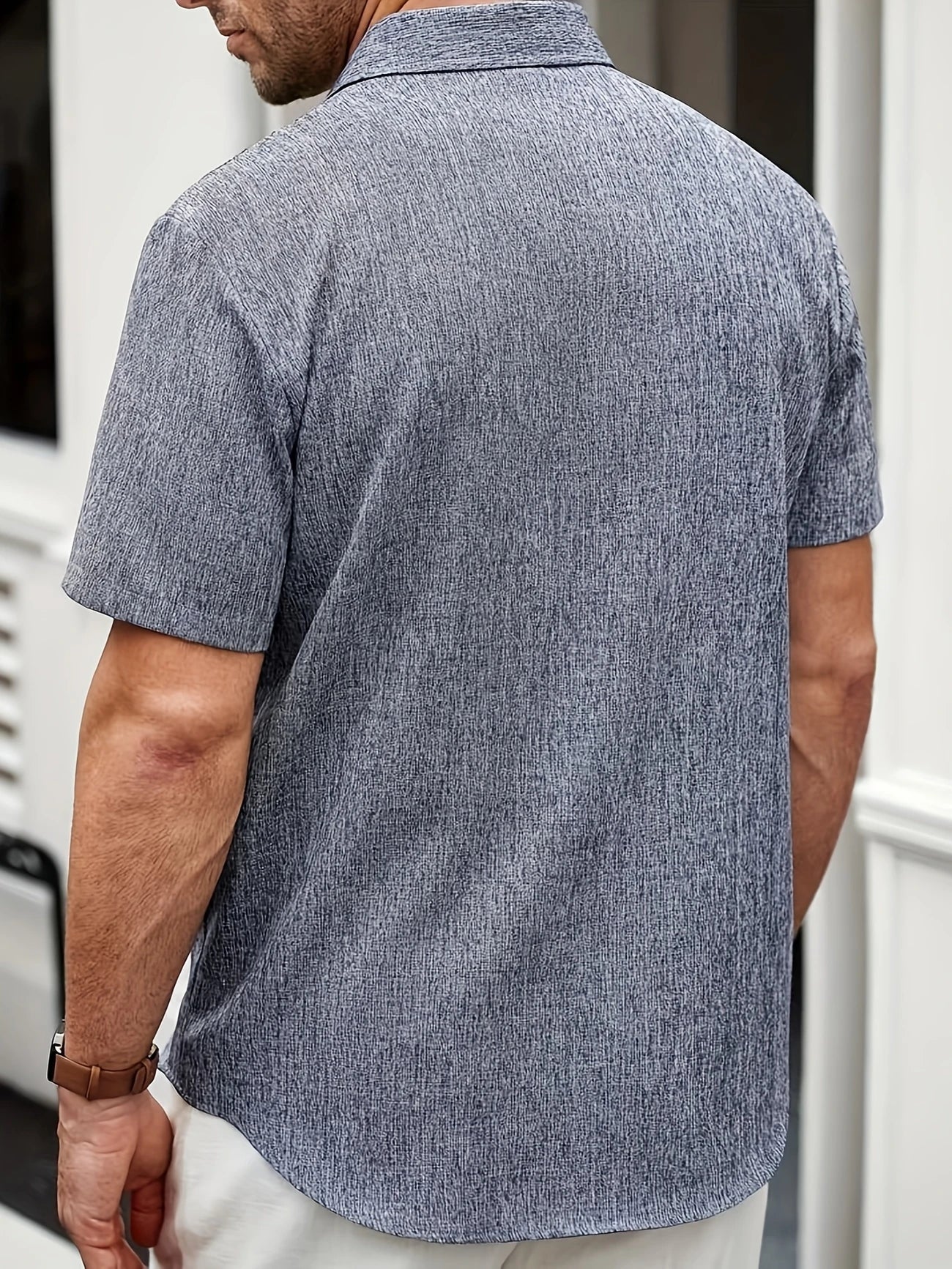 Lorel | Camisa ligera de mezcla de lino de manga corta