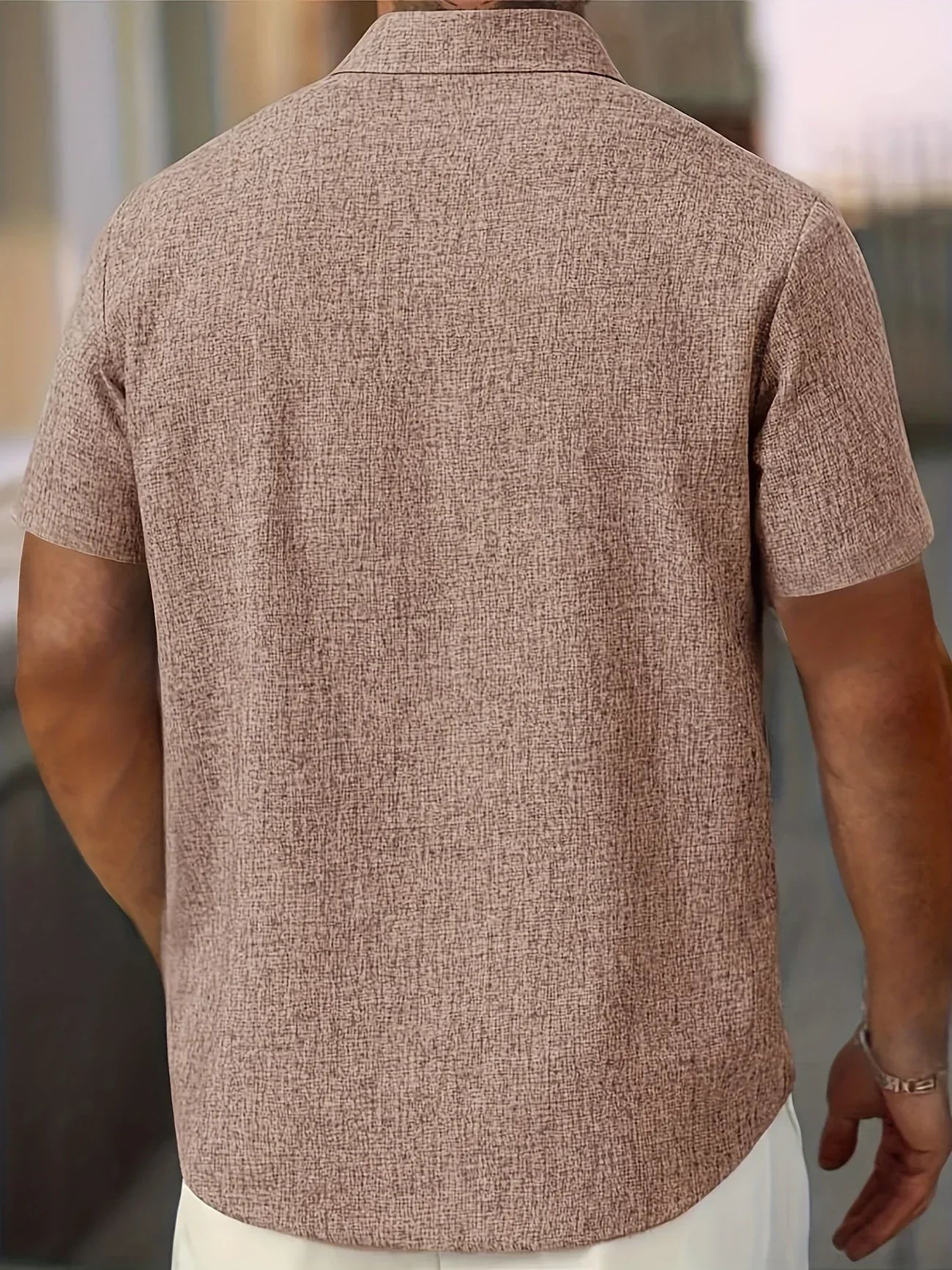 Lorel | Camisa ligera de mezcla de lino de manga corta